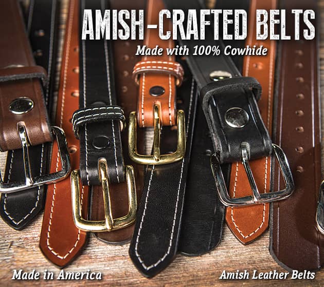 Amish-Made Leather Belts - SHOP AMISH-MADE