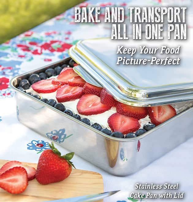 Stainless Steel Cake Pan with Lid - SHOP BAKING SUPPLIES