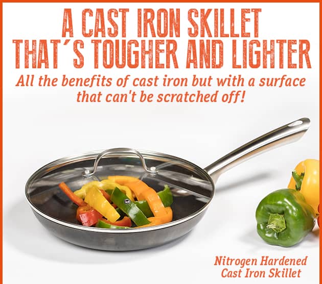 Nitrogen Hardened Cast Iron Skillet - SHOP CAST IRON COOKWARE